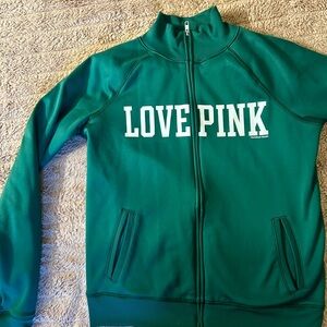 Victoria's Secret Love Pink Green Zip-Up Jacket Michigan State Spartans